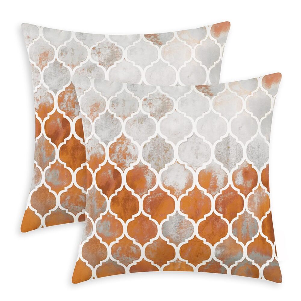 2666 Throw Pillow Covers Pack of 2 Cozy Colorful Geometric Trellis Chain